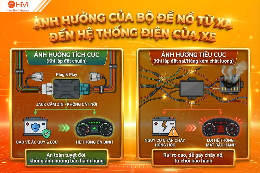 Lắp đề nổ từ xa có ảnh hưởng đến hệ thống điện và bảo hành không?