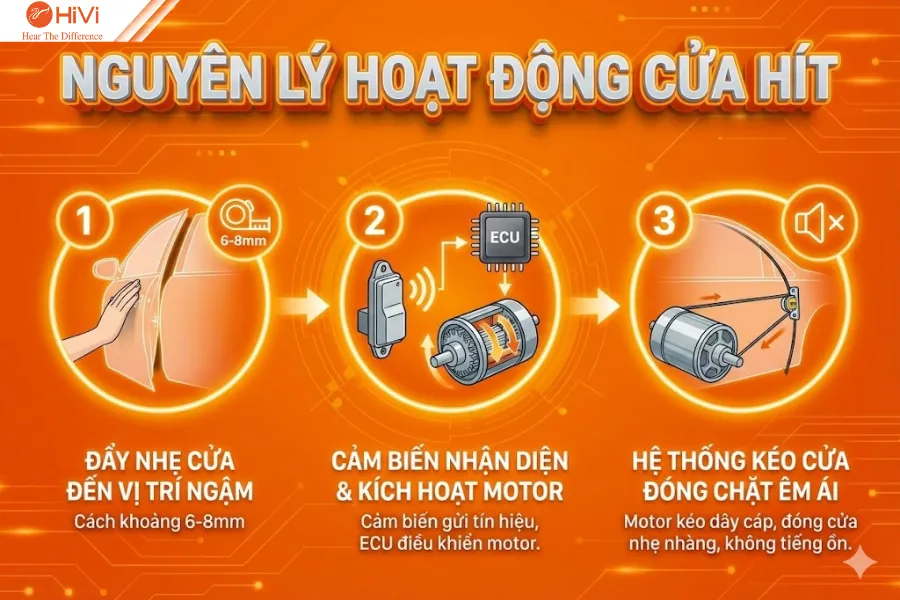 Nguyên lý hoạt động cửa hít ô tô