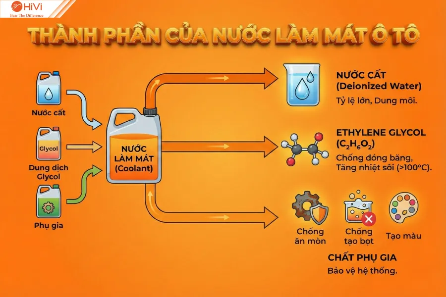 Thành phần của nước làm mát ô tô