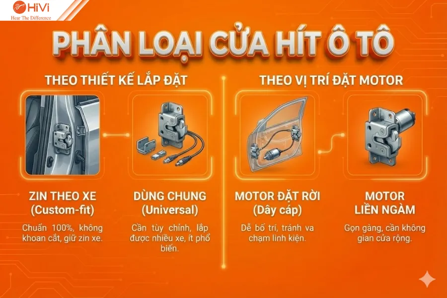 Phân loại cửa hít ô tô